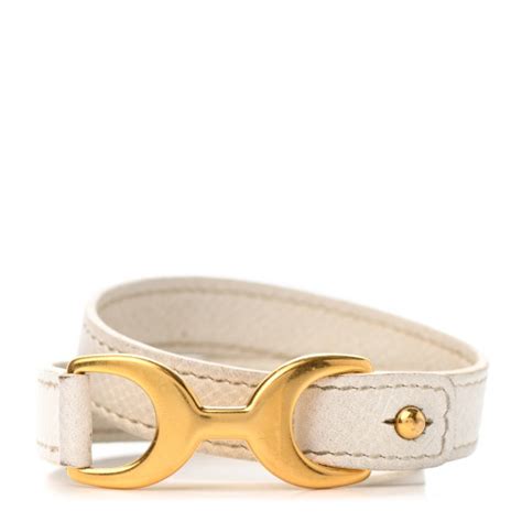 bracelet baby pavane hermes|HERMES Epsom Baby Pavane Double Tour Bracelet S White.